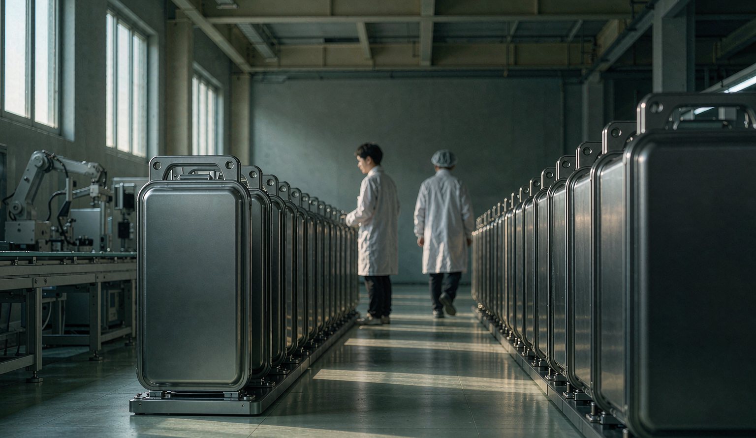Battery production line at Meddore Energy